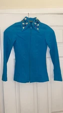 Girls Hand Made Equestrian Western Show Jacket  Turquoise Horse Showmanship