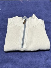Men's Tommy Bahama Pullover Quarter Zip Sweater Ecru Size Large Retail 178