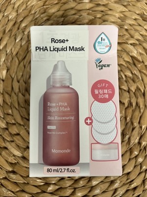Korean MAMONDE Rose + PHA Liquid Mask 2.7fl oz 80ml K-Beauty With 30 Pads Bonus