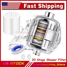 20 Stage Shower Head Filter Purifier with Filter for Hard Water Softener US