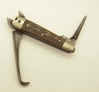 O. BARNETT TOOL CO. - 1900 - 1915 - Tool Knife - Nice Picked Bone Handle - Used — photo 3