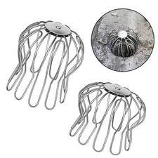 Leaf Catcher Basket 2 Pieces Zinc Wire Gutter Guard for Downpipe Drainage