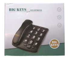 White Big Keys Corded Telephone Incoming LED Speaker Phone Speed Dial New