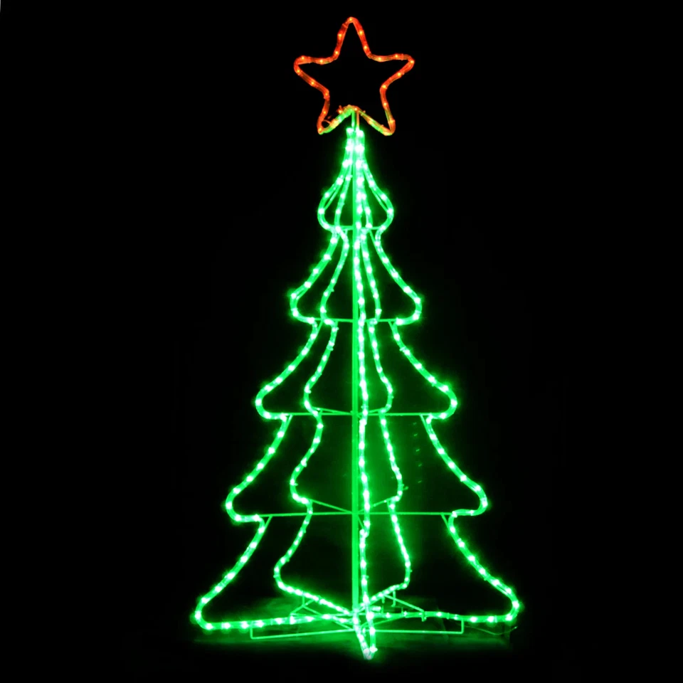 Samland LED Rope Light 3D Christmas Tree with 146cm Height in Green Red - image 2 of 3