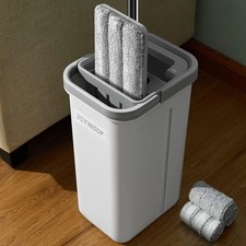 JOYMOOP Mop and Bucket with Wringer Set, Hands Free Flat Floor Mop and Bucket, w