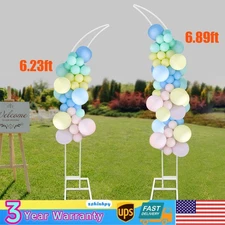 Set of 2 Metal Wedding Arch Backdrop Flower Stand Balloon Stand Party Event Deco