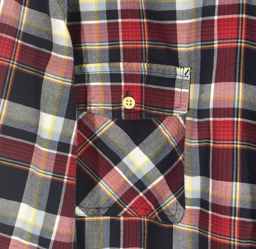 Nautica Button Down Long Sleeve Shirt Mens XXL Navy Red Plaid Yacht Logo Y2K - Picture 5 of 10