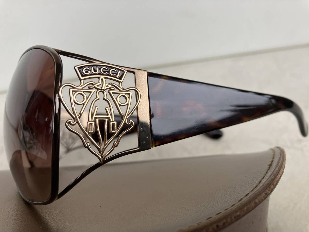 GUCCI GG 2627 S VZVC 60 15 105 Gold Crest Emblem Knight Double Bridge Sunglass thumbnail 3