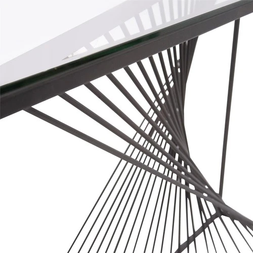 Elegant Optical Twist Console Table in Matte Graphite - Picture 1 of 6