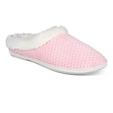 Charter club Women's Faux-Fur-Trim Hoodback Boxed Slippers XLarge 11-12 NIB ROSE