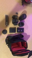 Canon EOS 77d DSLR Camera With 18-55 And 90-300 Lens, 3 Batteries Included SD