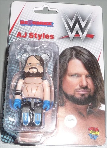 AJ STYLES 2.75" WWE Be@rbrick BearBrick Medicom NEW Wrestling Action Figure Toy