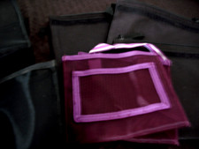 Lot of 12 Creative Memories MAKERS POCKET Small Purple/Black Mesh Pocket