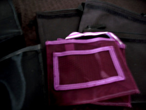 Lot of 13 Creative Memories MAKERS POCKET Small Purple/Black Mesh Pocket