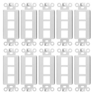 - 10 Pack 3 Port Decorator Wall Plate Insert 1-Gang Keystone Wall Plate Stand...