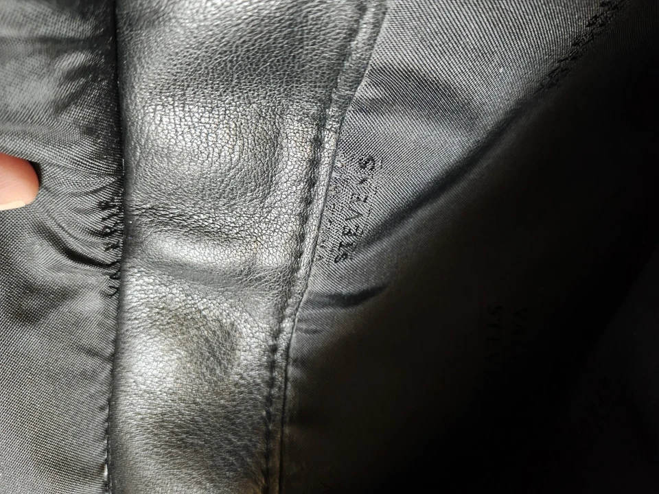 Bolso Bandolera Valerie Stevens Cuero Negro 7 Sellado Pkt 2 Grande Principal Foto 3 de 4