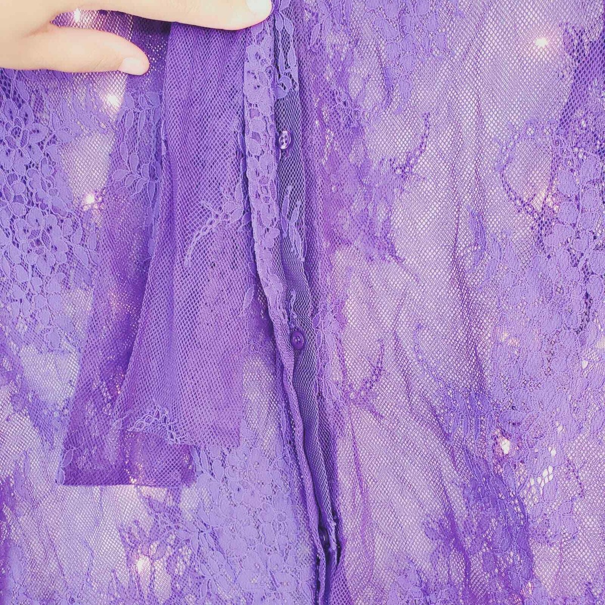 Maje Cilette Violet See Through Floral Lace Blouse Size XS NEW