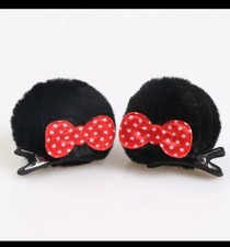 Disney Red Bow Minnie Hair Clips toddler girls