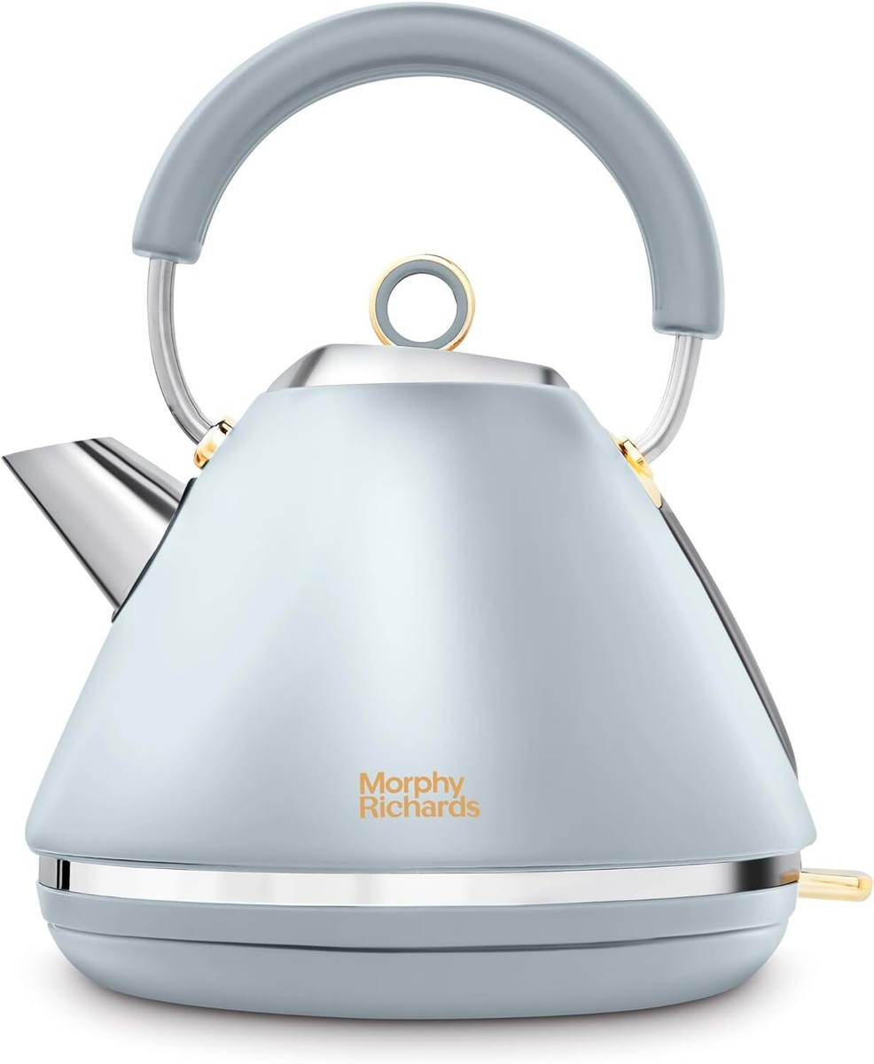 Morphy Richards Accents Pyramid Kettle, 3KW, Ocean Grey/Gold