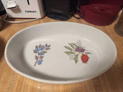 Bonne Cuisine Porcelaine De Chine Passion Flower Oval Casserole Baking Dish