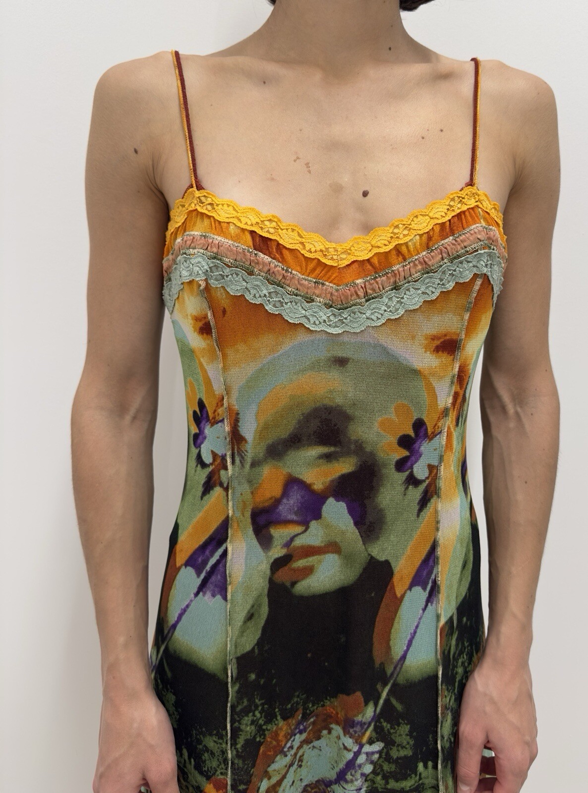 Jean Paul Gaultier 2000 Maille Vintage Mesh Multicolor Double Dress Size S image 7