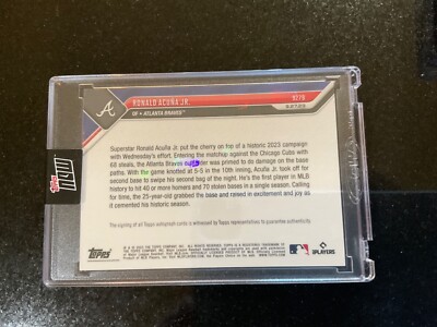 2023 Topps Now RONALD ACUNA JR 40 /70 Card 927B Auto /70 SICK SICK