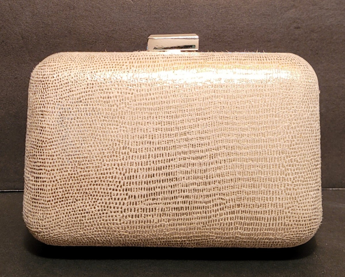 Carolee New York Evening Clutch Beige Gold Shimmer