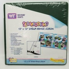 Westrim Crafts Strap Hinge 12x12 Scrapbook Album - Hunter Green Soft Leatherette