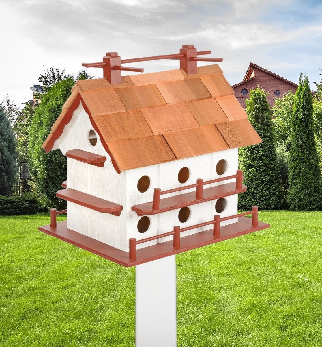 Purple Martin Bird House Amish Handmade 14 Nesting