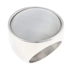 Silver Tone Fashion Stainless Steel Ring With Cat Eye Stone- KLS078-S6