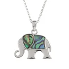Beautiful Elephant Paua Shell Pendant Necklace Lovely Gift Boxed