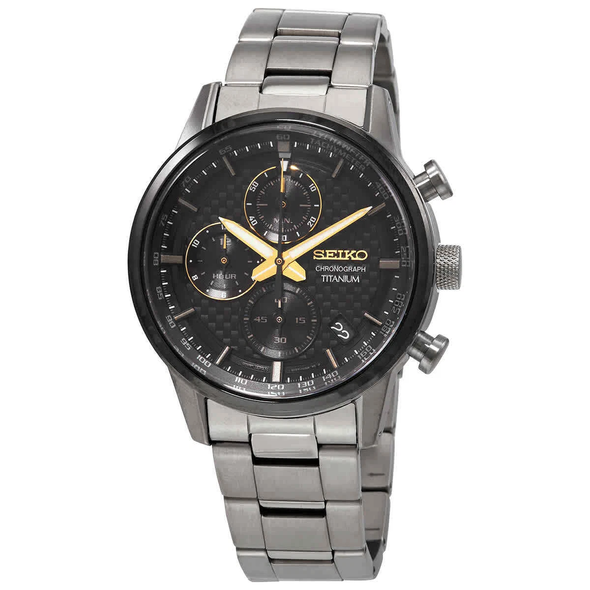 Seiko Chronograph Quartz Black Dial Men s Watch SSB391 eBay