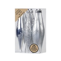 (19,99€/1Stk) Christbaumschmuck Eiszapfen Kunststoff 15 Cm 6 StüCk Silber