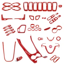 Fit For Jeep Cherokee 2014-2018 Red Inner Full Decoration Cover Trim Accessories