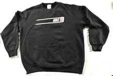 Vintage Nike Black Swoosh Crew Neck Graphic Print Sweatshirt Made in USA Large