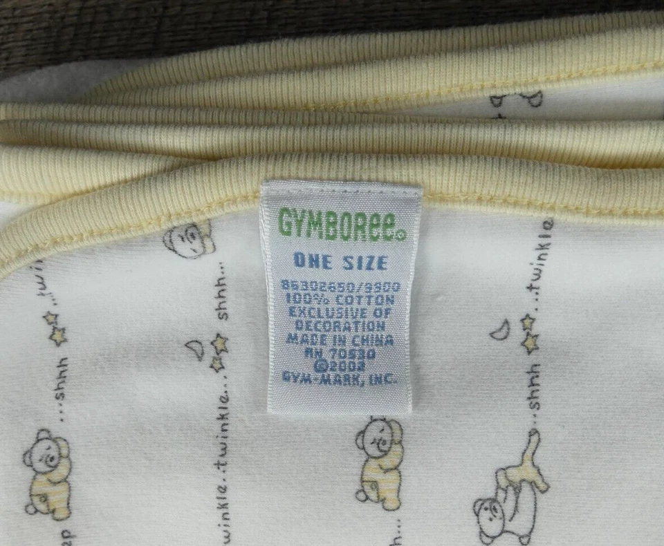 Gymboree Bebé Niña Niño Vintage Precious One Borde Amarillo Oso Bebé Manta Foto 2 de 4