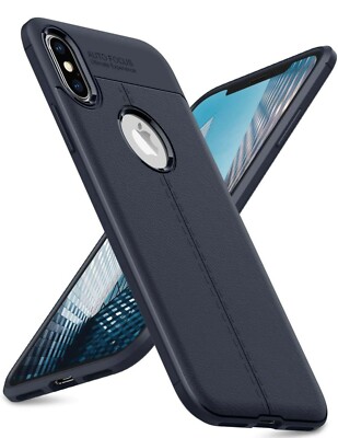 ORIbox iPhone Xs MAX Case Leather Texture Super Thin Matte Finish Coating Grip