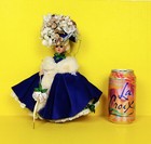 Vintage 1965 Girl Doll Hard Plastic White Hair Blue Eyes 10" Purple Coat Hat VTG — photo 3