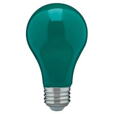 SATCO CERAMIC GREEN LED Bulb A19 Medium E26 8W 60 Watt Equivalent Damp Location Rated