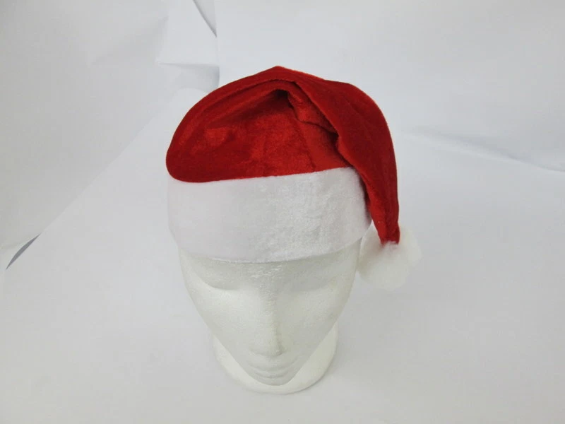 Gorro Santa Claus Disfraz Padre Navidad Terciopelo Rojo Blanco 38cm Junior - Imagen 1 de 1