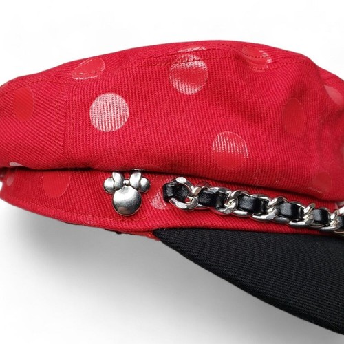 Disney Minnie Mouse Cap Youth Polka Dot Pageboy Chain Strap Hat Size Youth 58cm - Picture 5 of 10