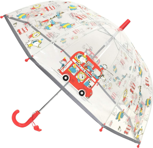 SMATI Parapluie enfant transparent cloche - Bordure fluorescente - Afbeelding 1 van 7