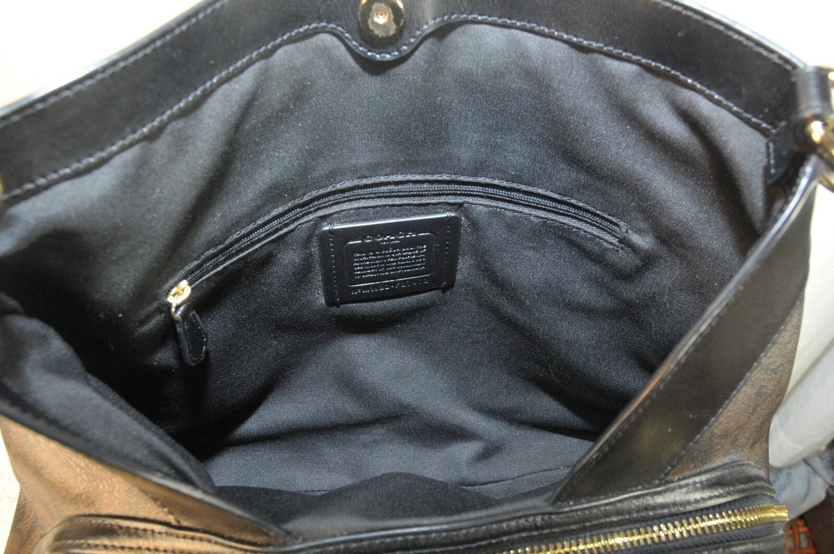 COACh New York Large Lexy Shoulder Bag Signature Tote F27972 Dark