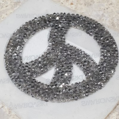 UGG 2.75'' PEEL & STICK METALLIC CRYSTAL ROCK GROOVY PEACE SIGN PATCH $40 NEW