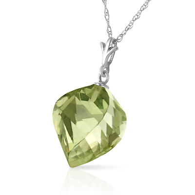 14K. NECKLACE WITH TWISTED BRIOLETTE GREEN AMETHYST | eBay display picture 1