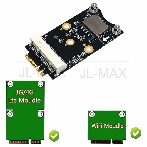 Mini adaptateur A/E clé PCI-E vers M.2 (NGFF) avec emplacement pour carte SIM pour WiFi/WWAN/LTE - Photo 1 sur 7