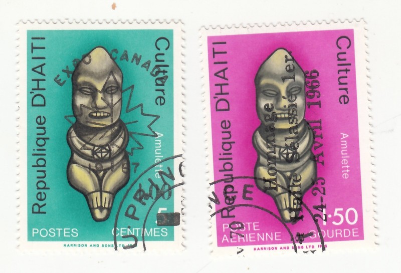 Haiti 1966. Culture. Amulet. 5c & 1.50g. Sc# 540 & C258. Expo, Haile Selassie I 