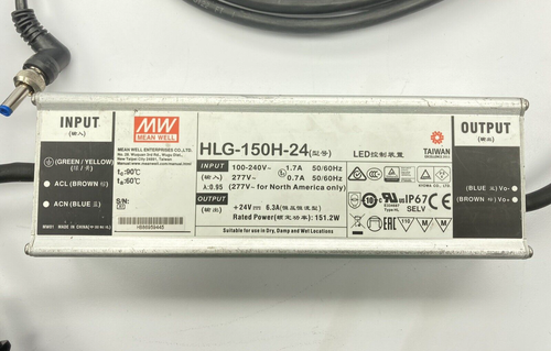 MEAN WELL HLG-150H-24 POWER SUPPLY INPUT 100-240V 1.7A 50/60HZ OUTPUT ...