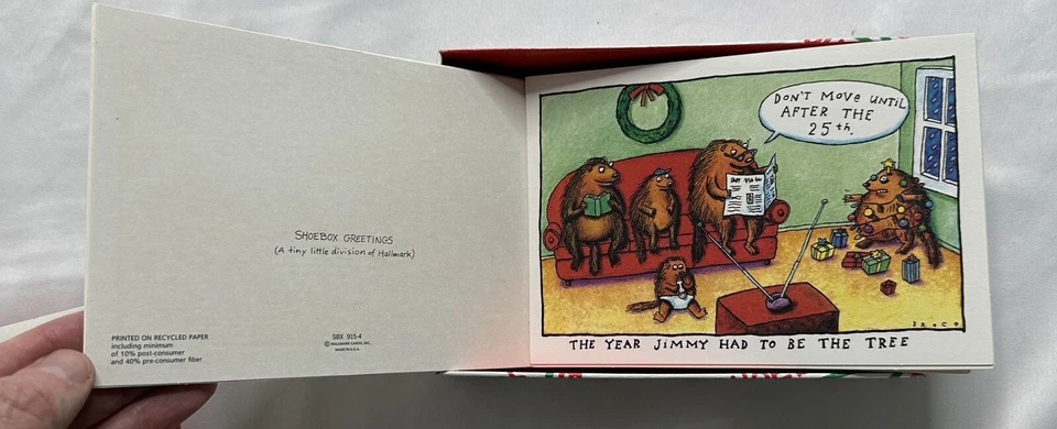 New Funny Hallmark Christmas Cards Shoebox Greetings Humor 20 Vintage - Image 2 of 4