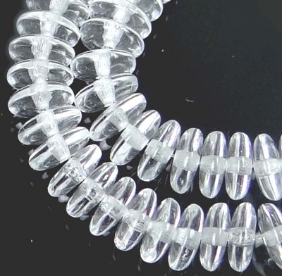 50 Czech Glass Rondelle Beads - Clear Crystal 6x2mm